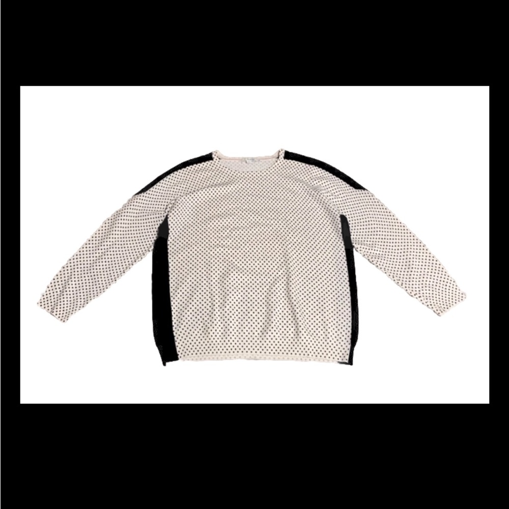 Boden Cream and Black Polka Dot Knit Sweater